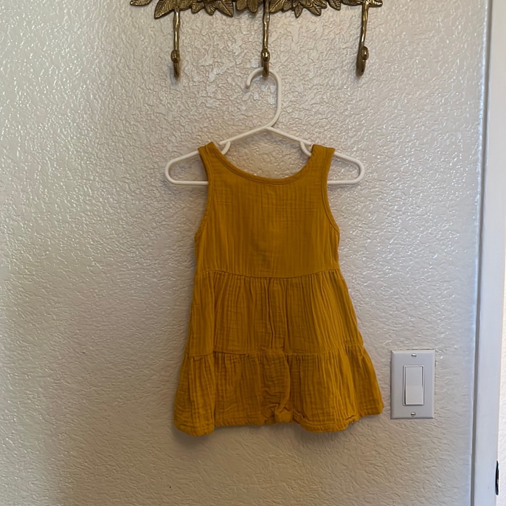 Toddler girl yellow dress with open back